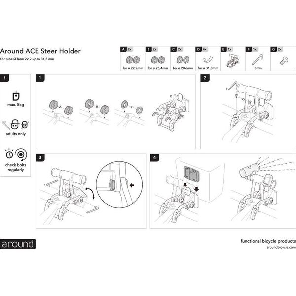 Dviračio krepšio laikiklis Around Holder ACE